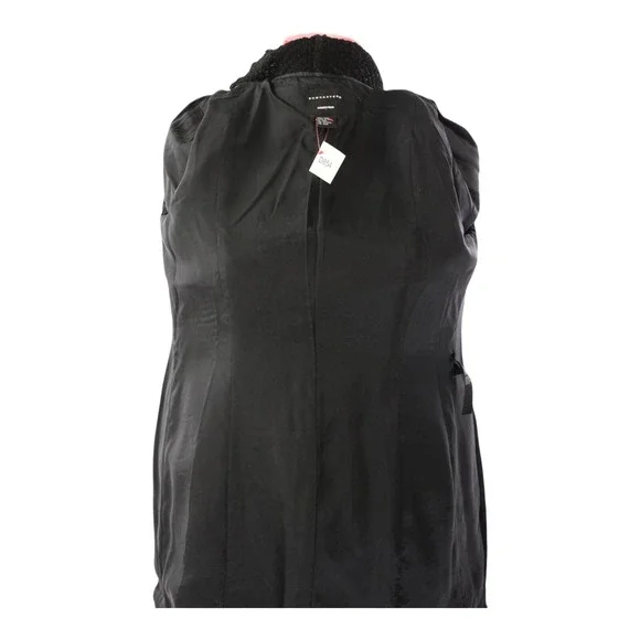 Doncaster Collection Black Wool Ruffled Long Cardigan Jacket Womens 12 - Picture 4 of 6